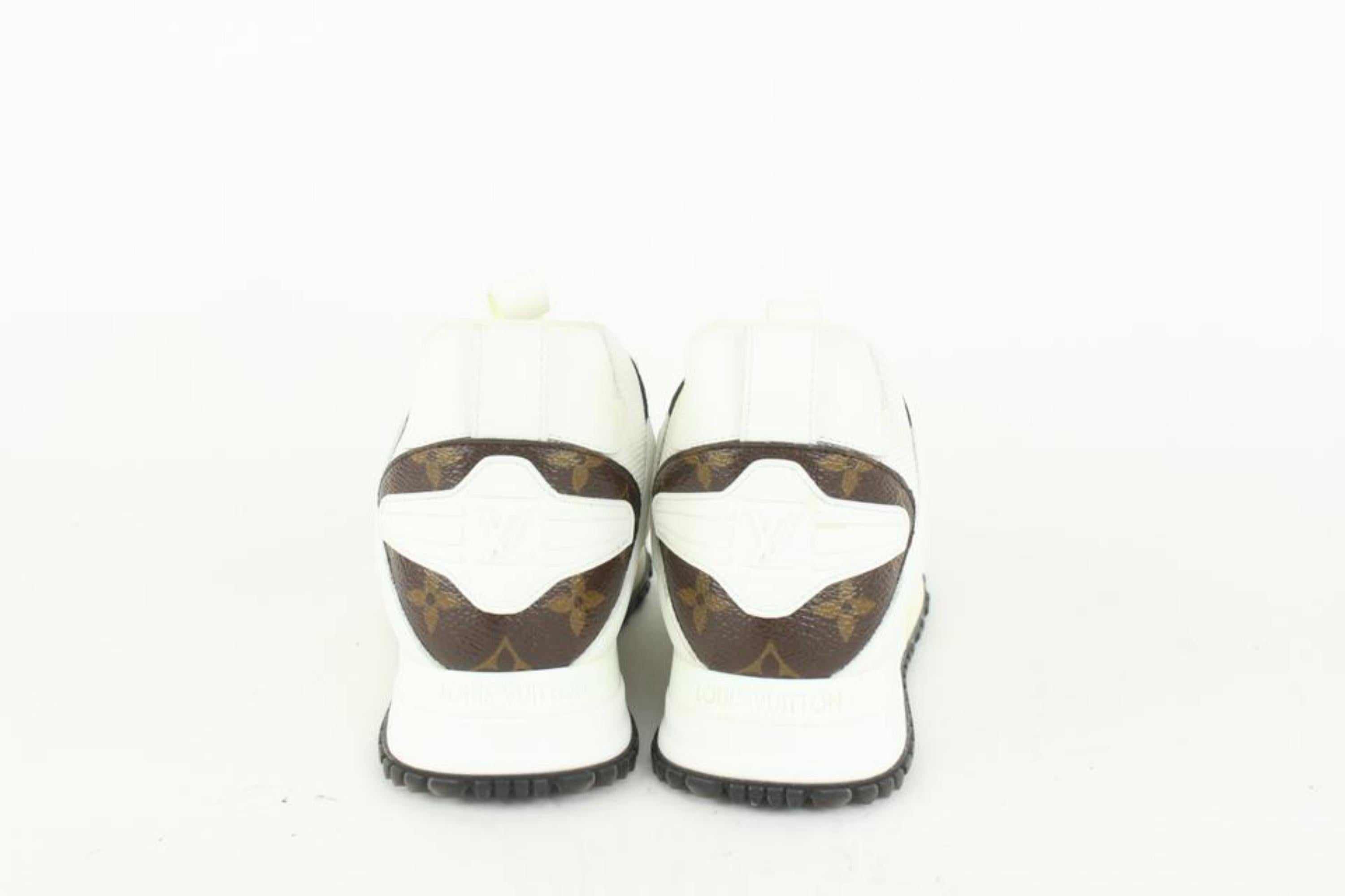 Louis Vuitton Rare Women's Size 35 White x Brown Monogram Run Away Sneaker 1012l For Sale 4