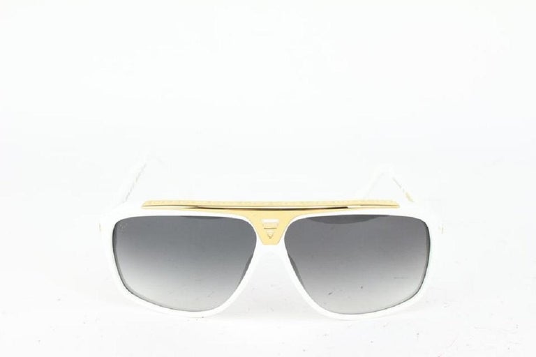 LOUIS VUITTON Z0351E Evidence Wide White Gold Frame Unisex Sunglasses