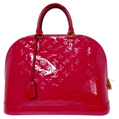 Louis Vuitton Rasberry Alma Monogram Vernis Patent Leather Handbag