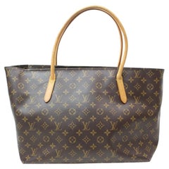 Vintage Louis Vuitton Raspail Mm Shopper Tote 871228 Brown Monogram Canvas Shoulder Bag