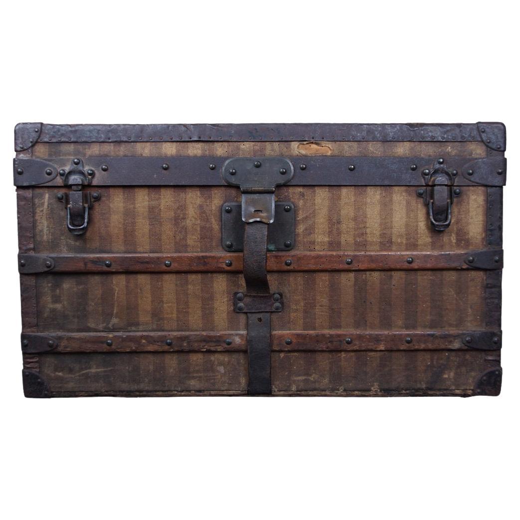 Louis Vuitton Rayee Striped Canvas Trunk, c.1876 For Sale
