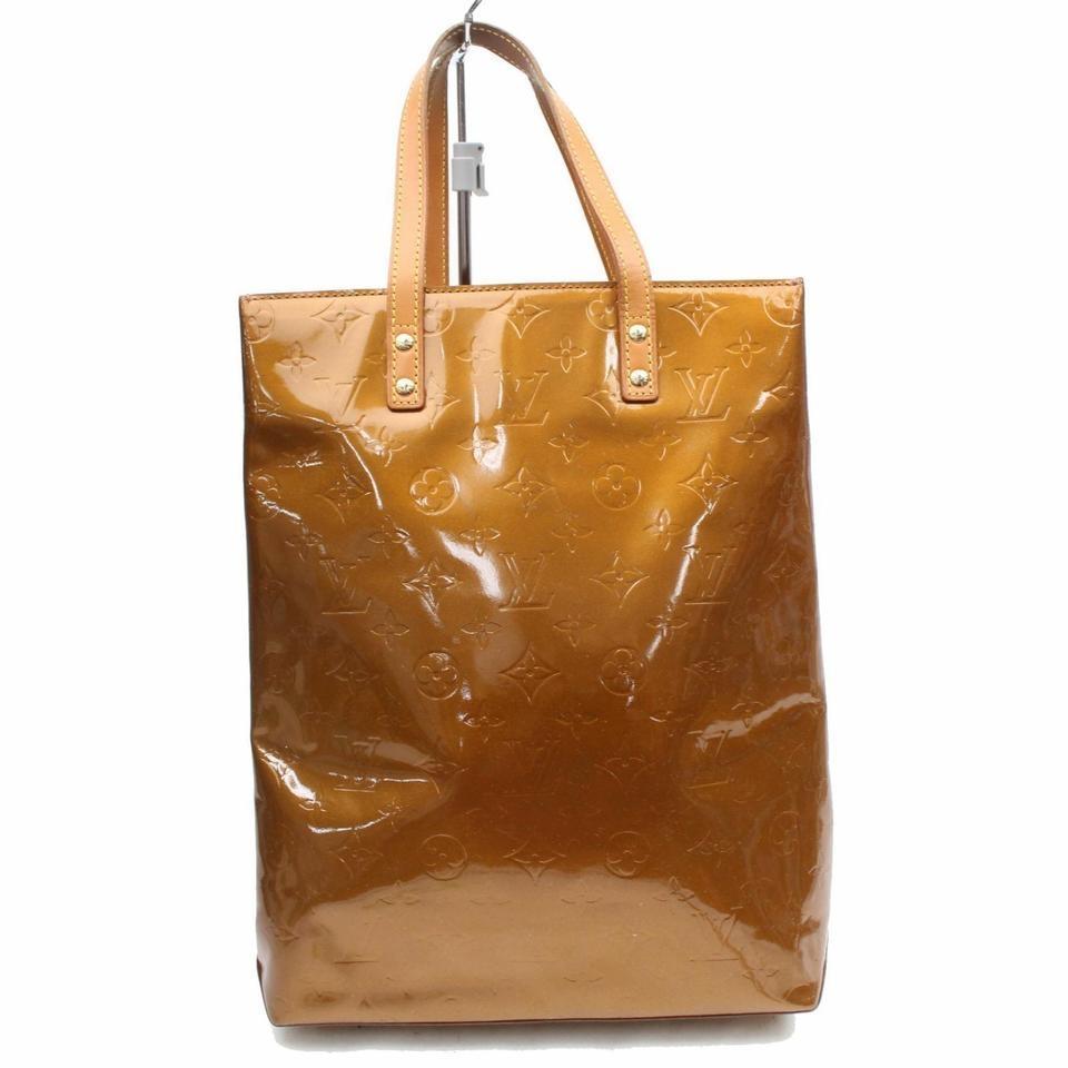 Louis Vuitton Reade Bronze Monogam Vernis Mm 868336 Brown Patent Leather Tote For Sale 6