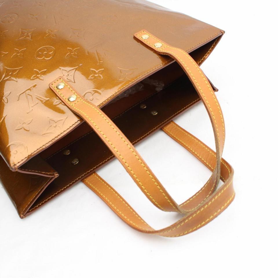 Louis Vuitton Reade Bronze Monogam Vernis Mm 868336 Brown Patent Leather Tote For Sale 1