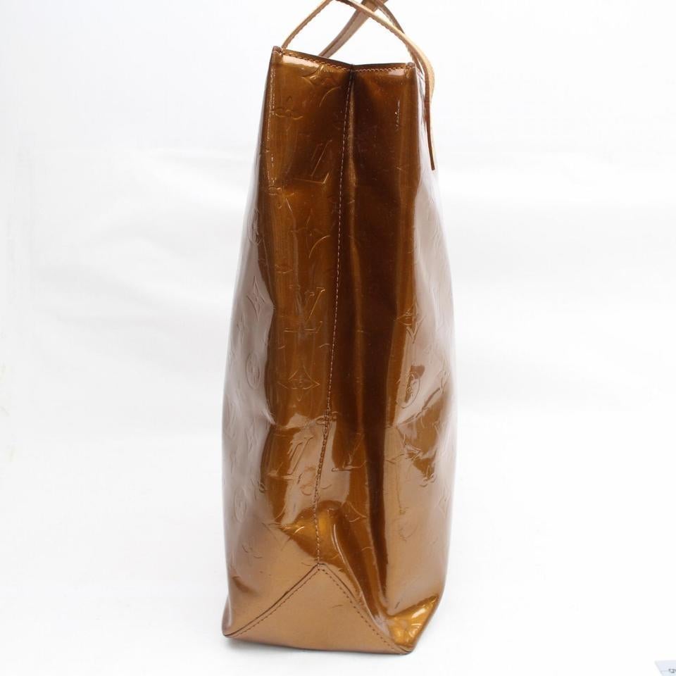 Louis Vuitton Reade Bronze Monogam Vernis Mm 868336 Brown Patent Leather Tote For Sale 4