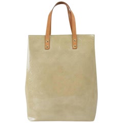 Louis Vuitton Reade Monogram Vernis Mm 867640 Beige Patent Leather Tote