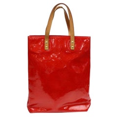 Louis Vuitton Reade Monogram Vernis Mm 869722 Red Patent Leather Tote