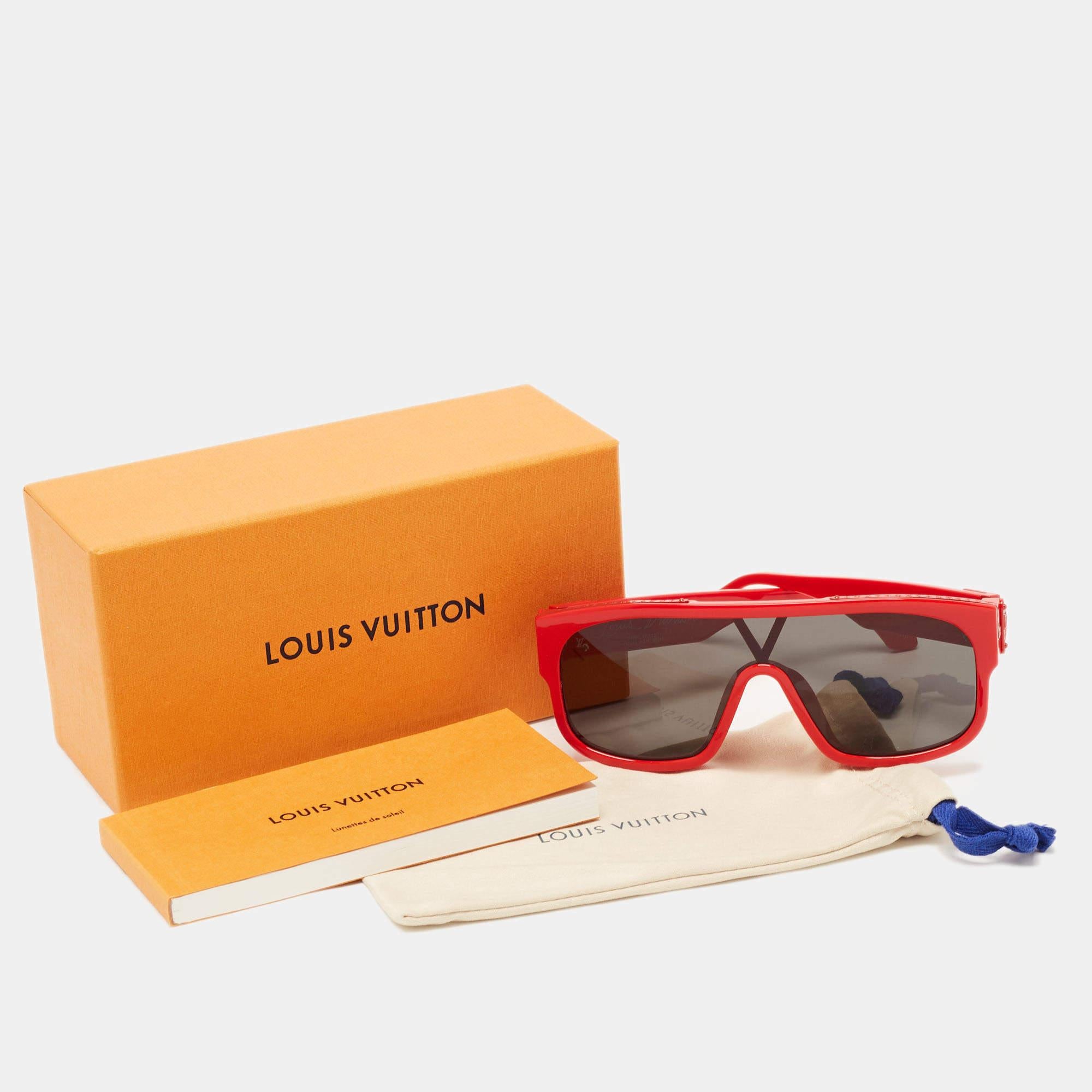 Louis Vuitton Red 1.1 Millionaires Mask Shield Sunglasses In Excellent Condition In Dubai, Al Qouz 2