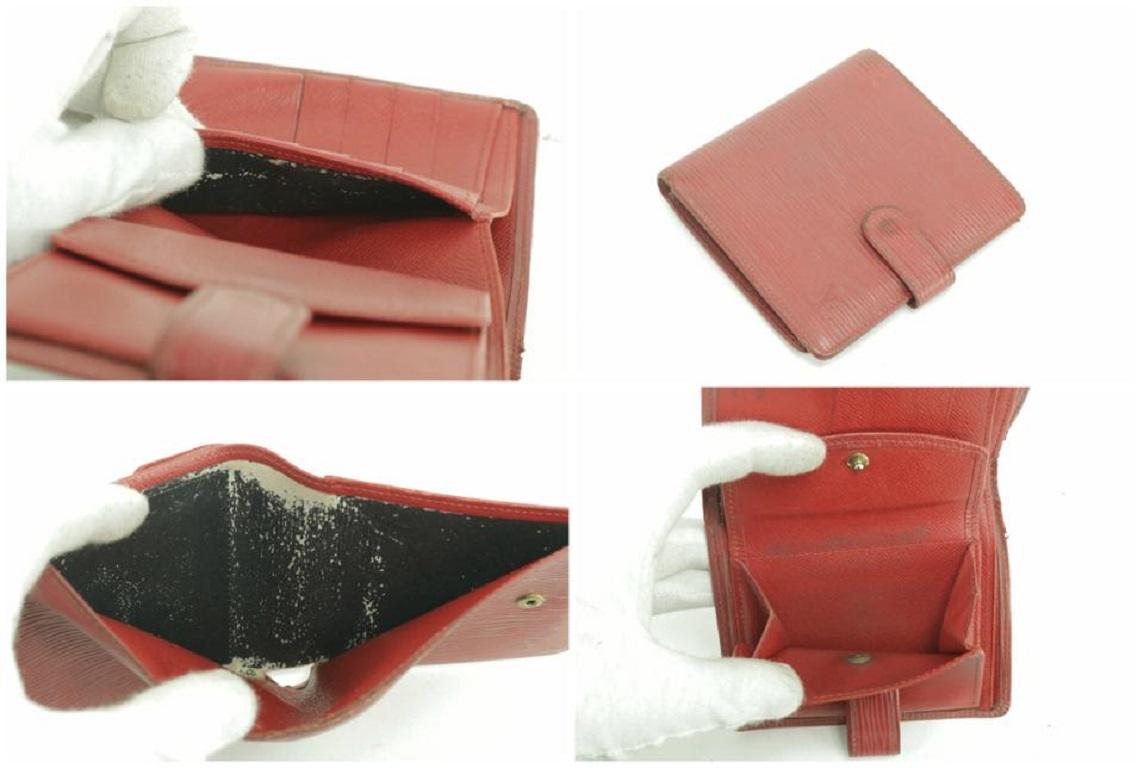 Louis Vuitton Red 39lk0109 Epi Compact Snap Wallet For Sale 7