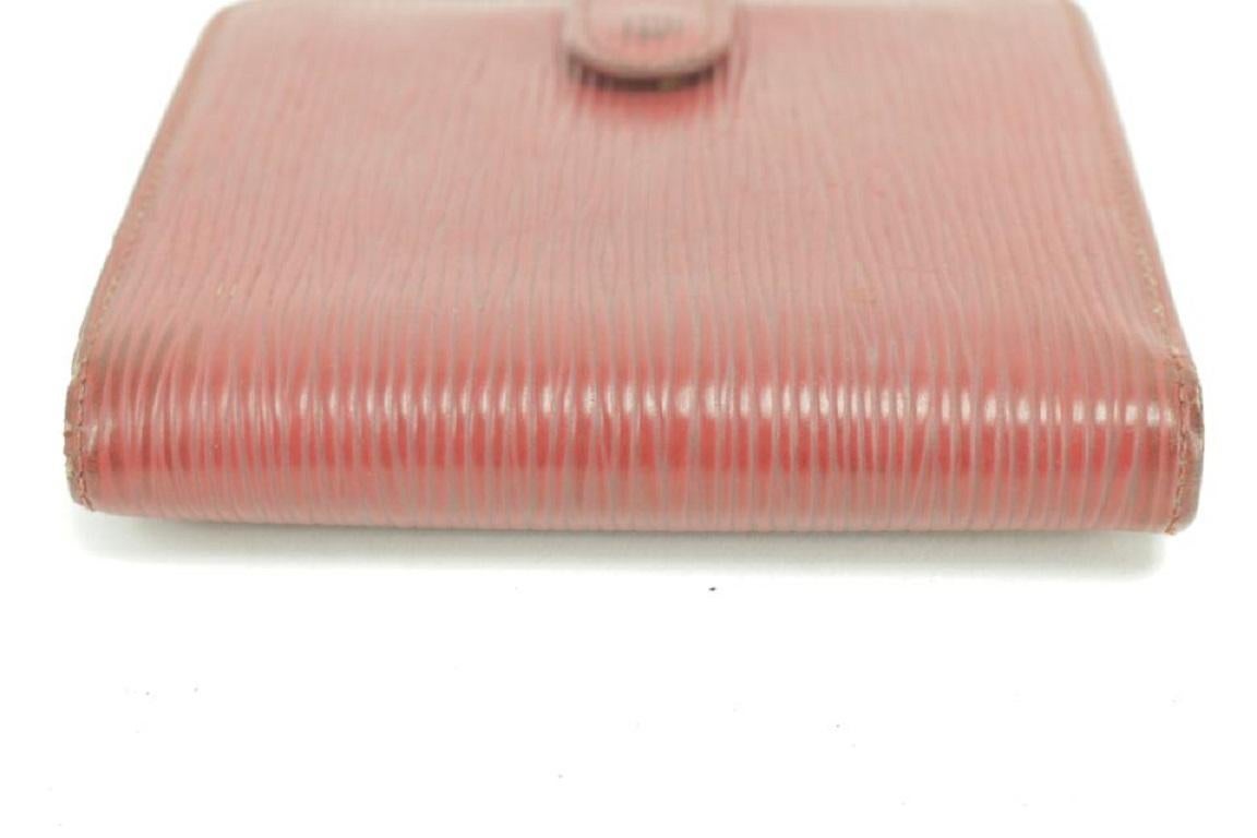 Women's Louis Vuitton Red 39lk0109 Epi Compact Snap Wallet For Sale