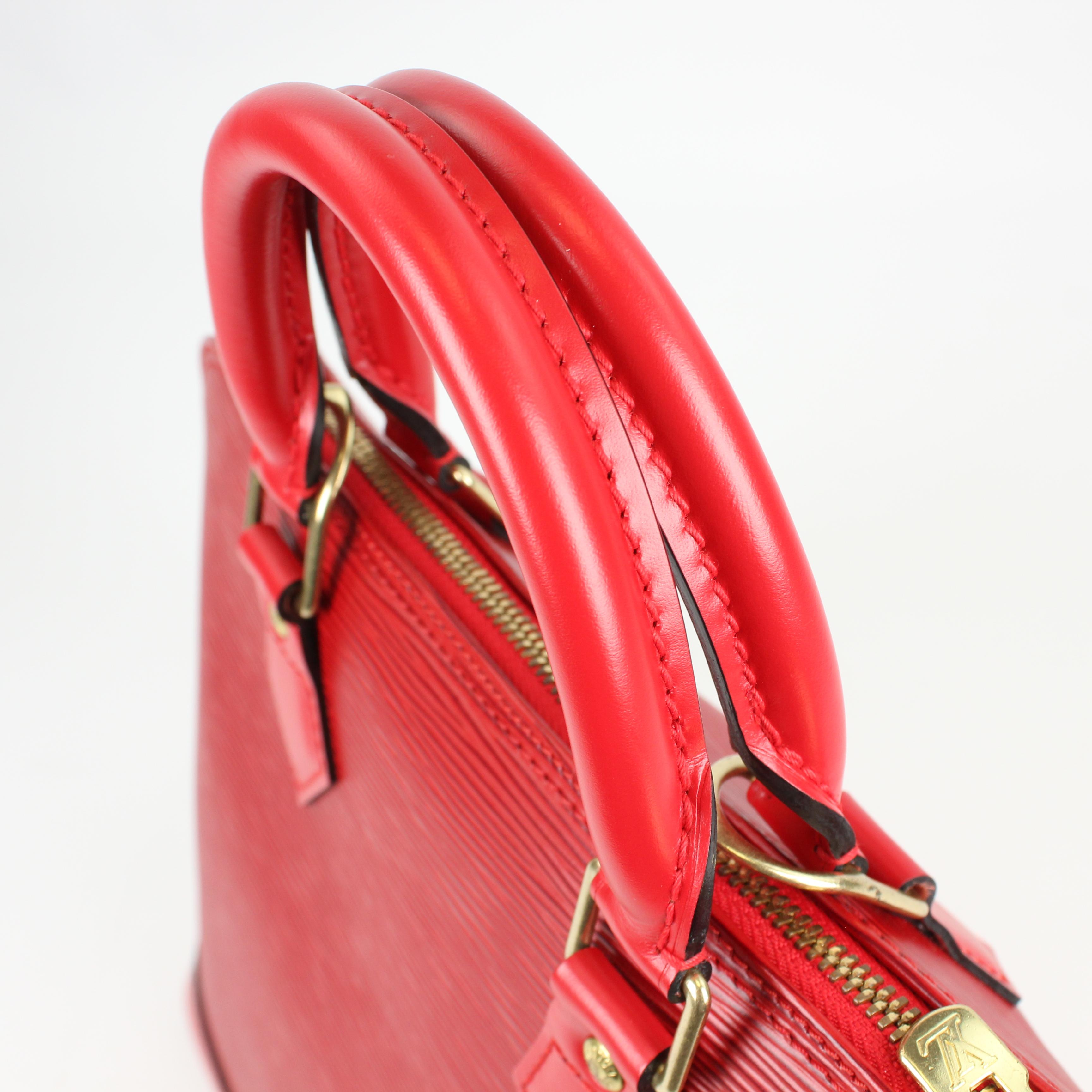 Louis Vuitton Red Alma Epi leather handbag For Sale 6
