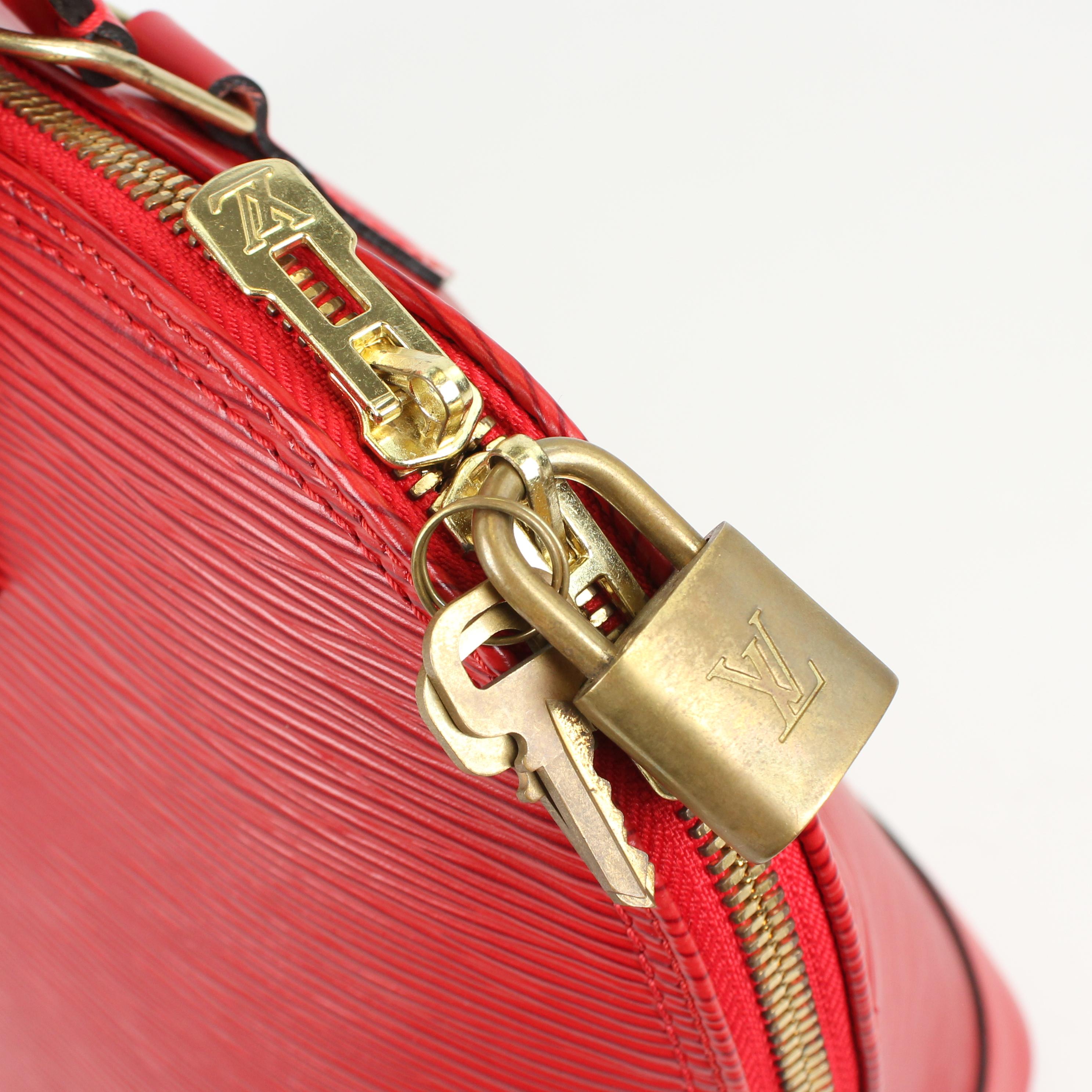 Louis Vuitton Red Alma Epi leather handbag For Sale 7