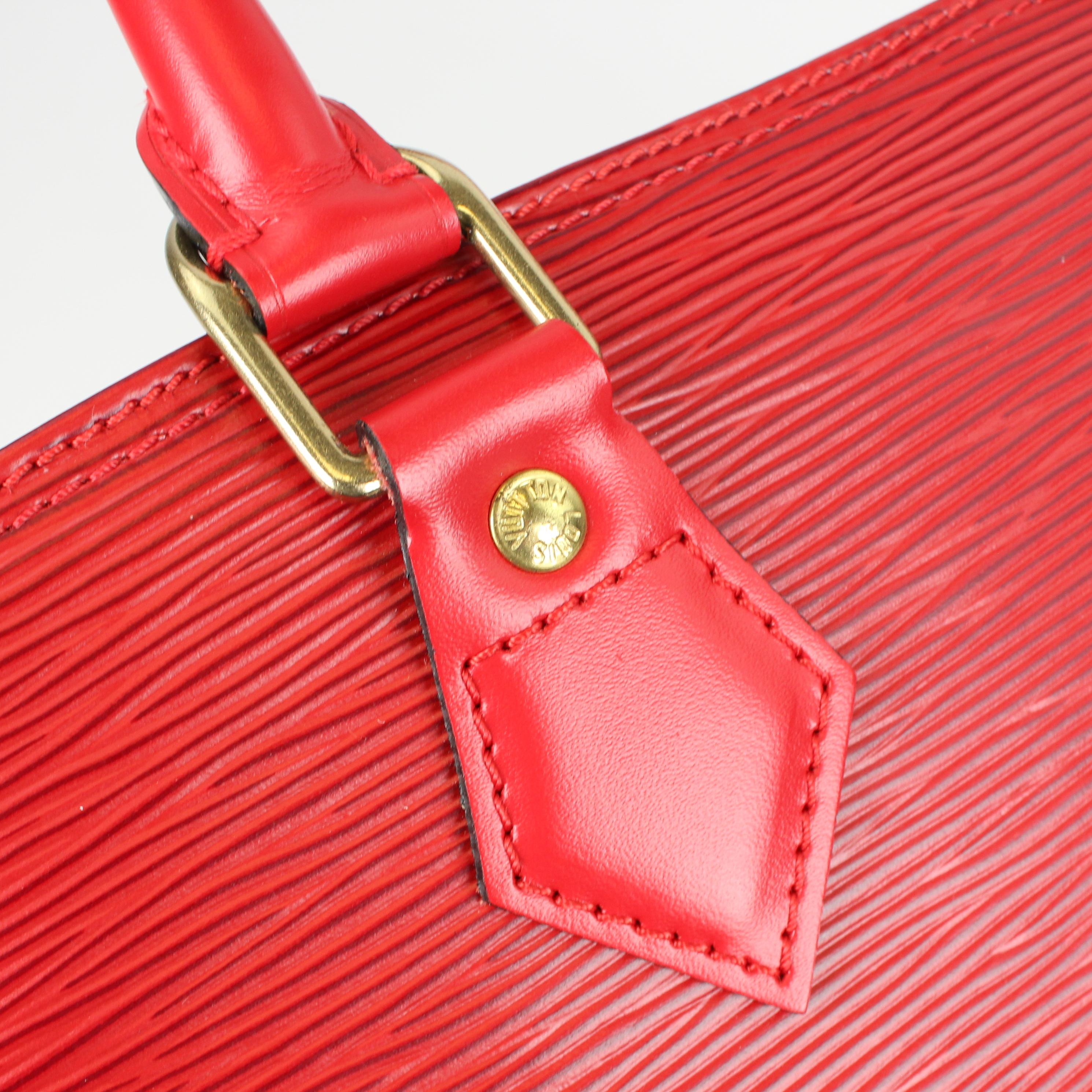 Louis Vuitton Red Alma Epi leather handbag For Sale 8