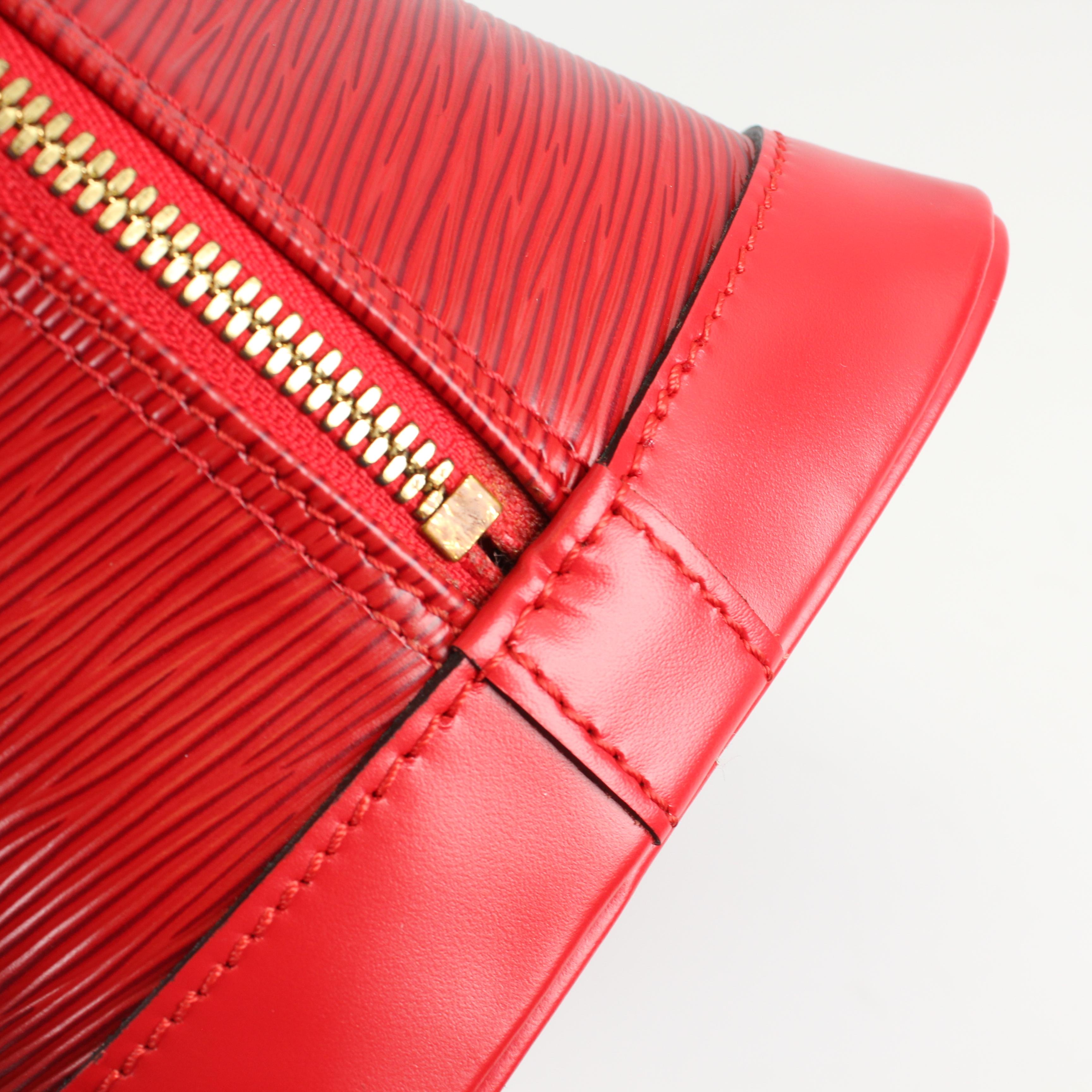 Louis Vuitton Red Alma Epi leather handbag For Sale 9
