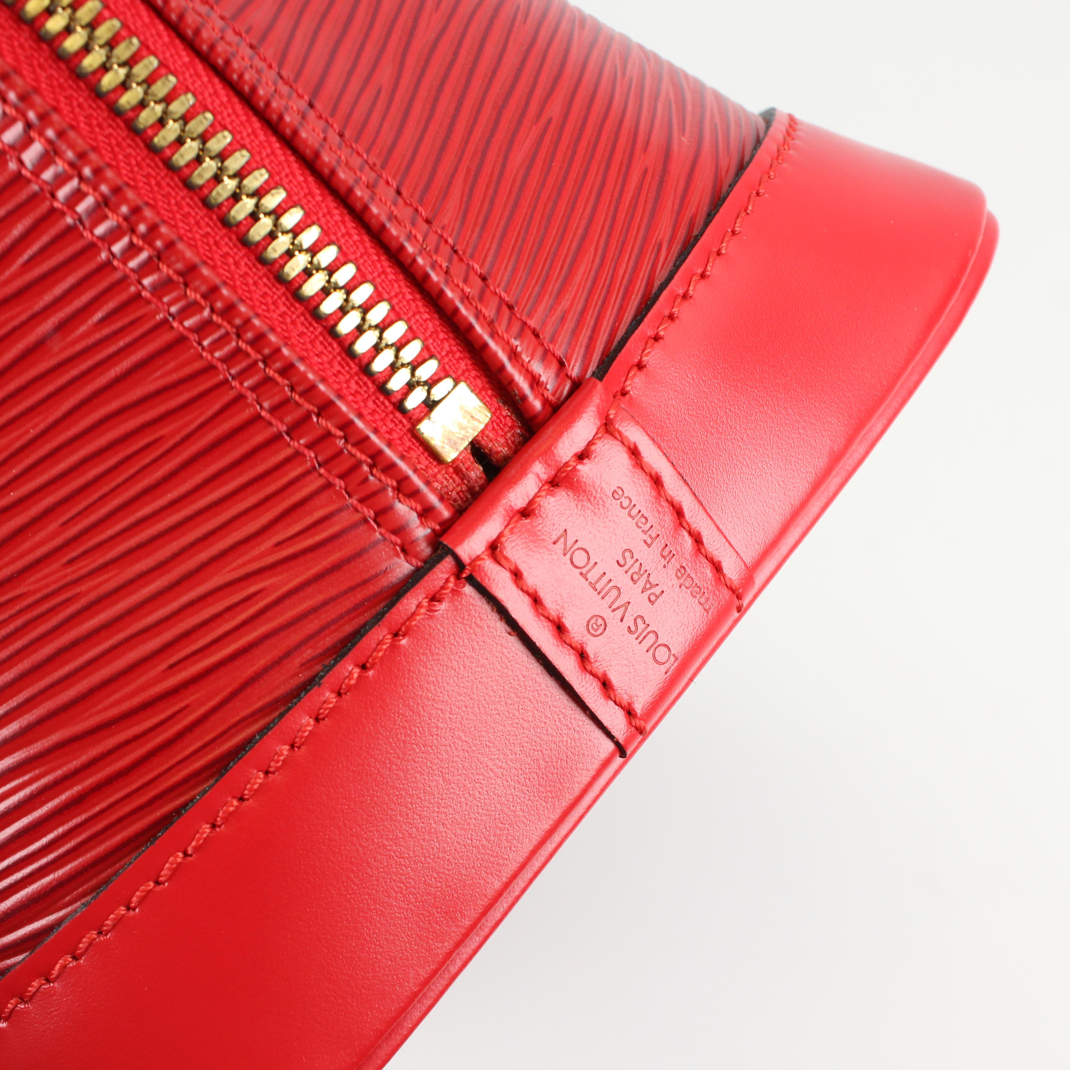 Louis Vuitton Red Alma Epi leather handbag For Sale 10