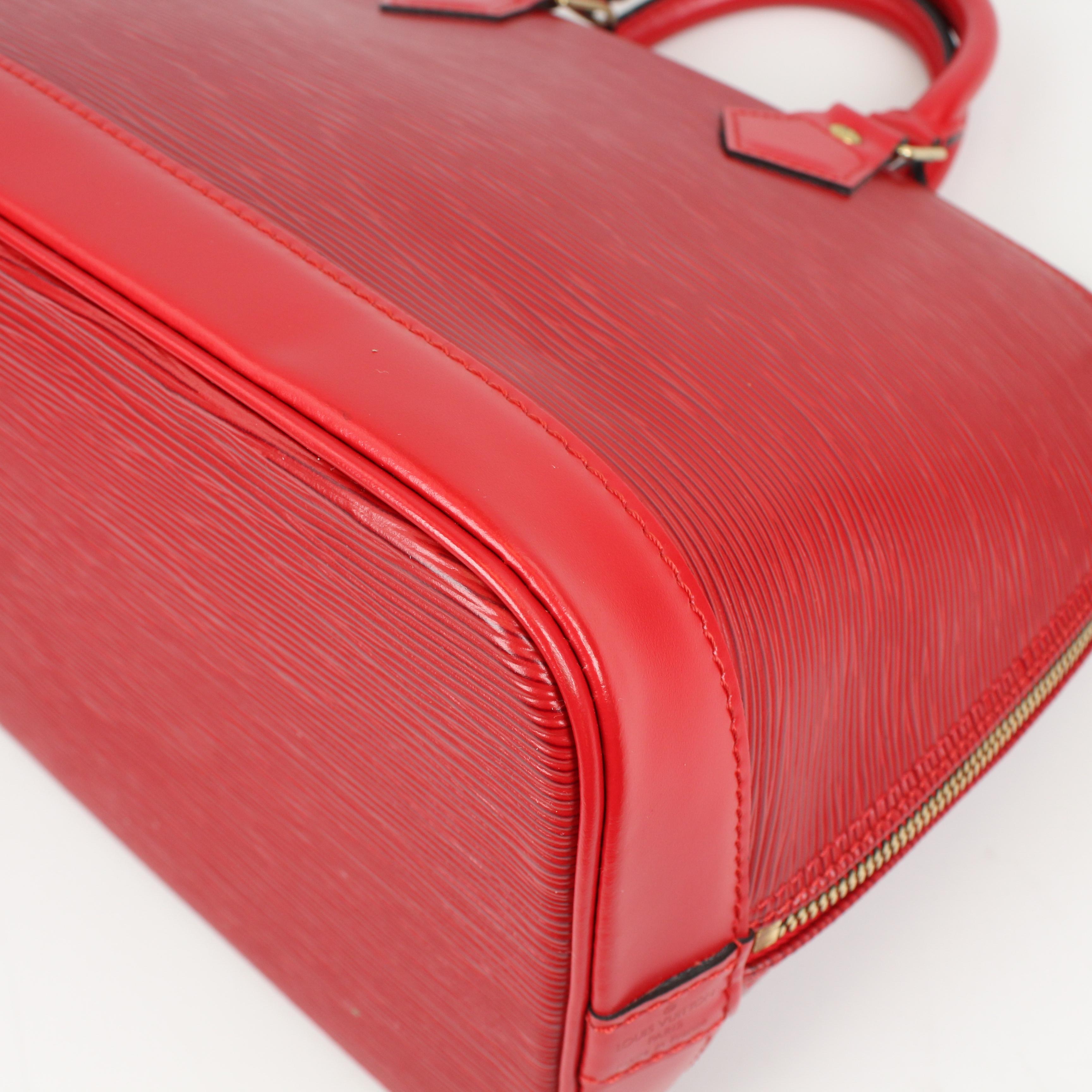 Louis Vuitton Red Alma Epi leather handbag For Sale 13