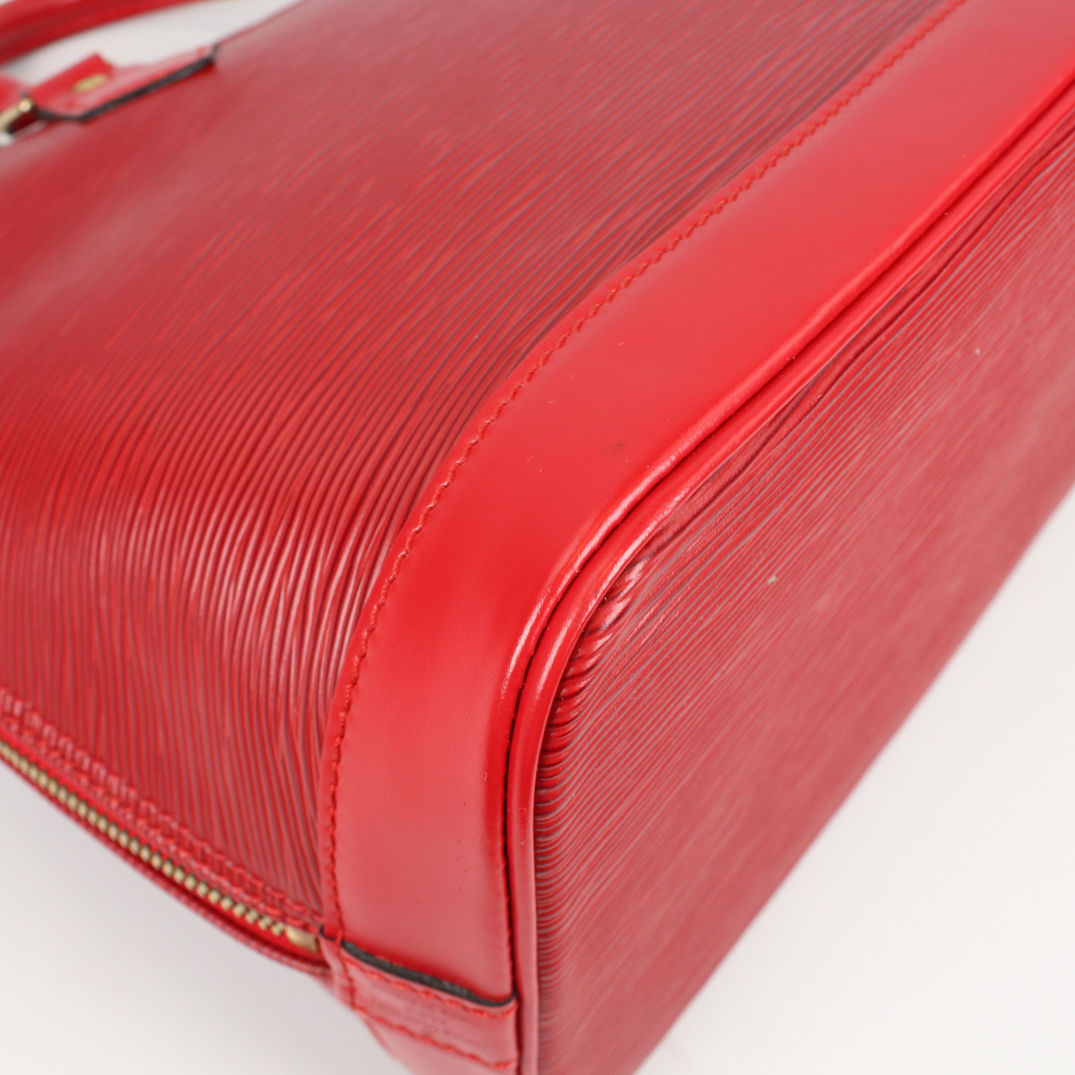 Louis Vuitton Red Alma Epi leather handbag For Sale 14