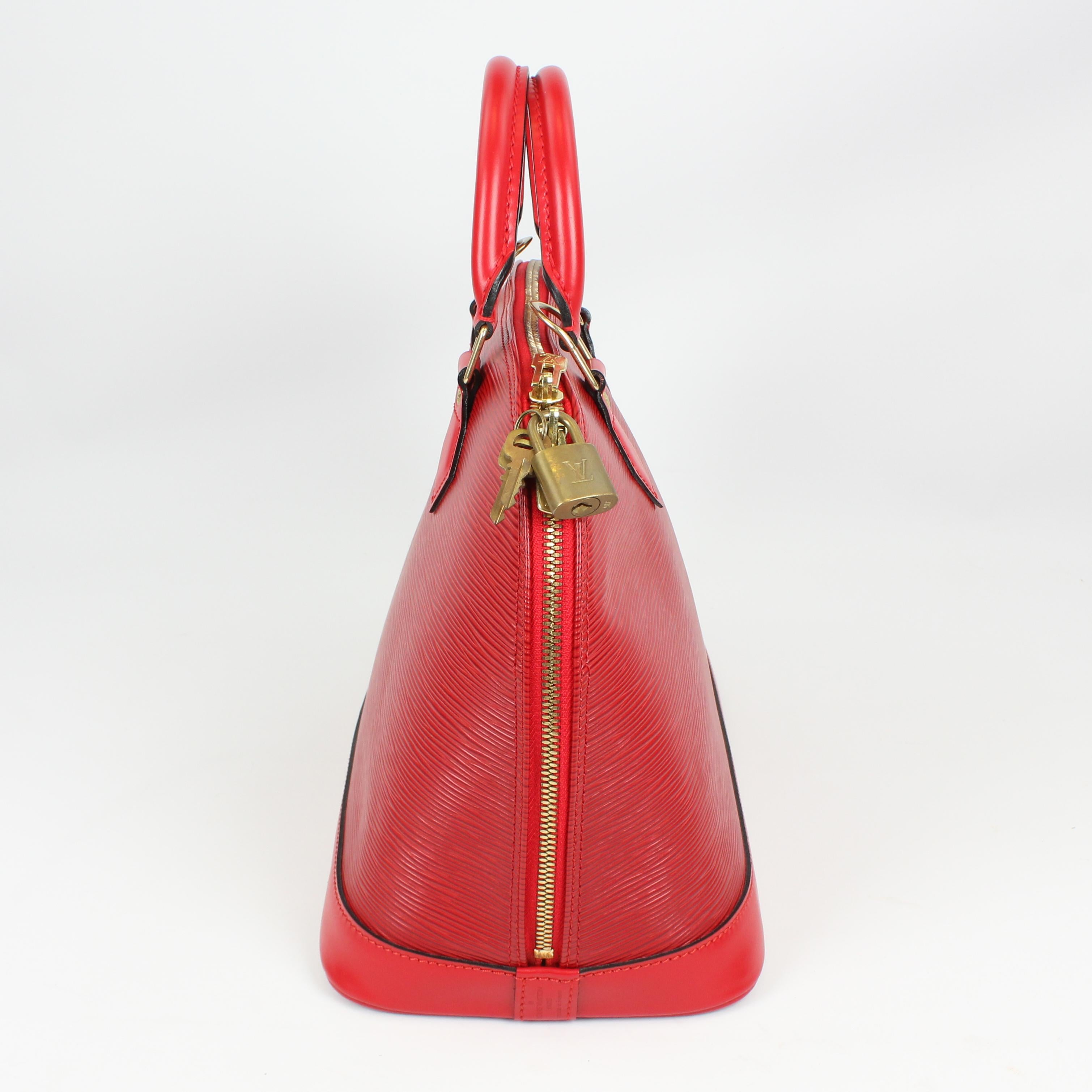 Louis Vuitton Red Alma Epi leather handbag For Sale 3