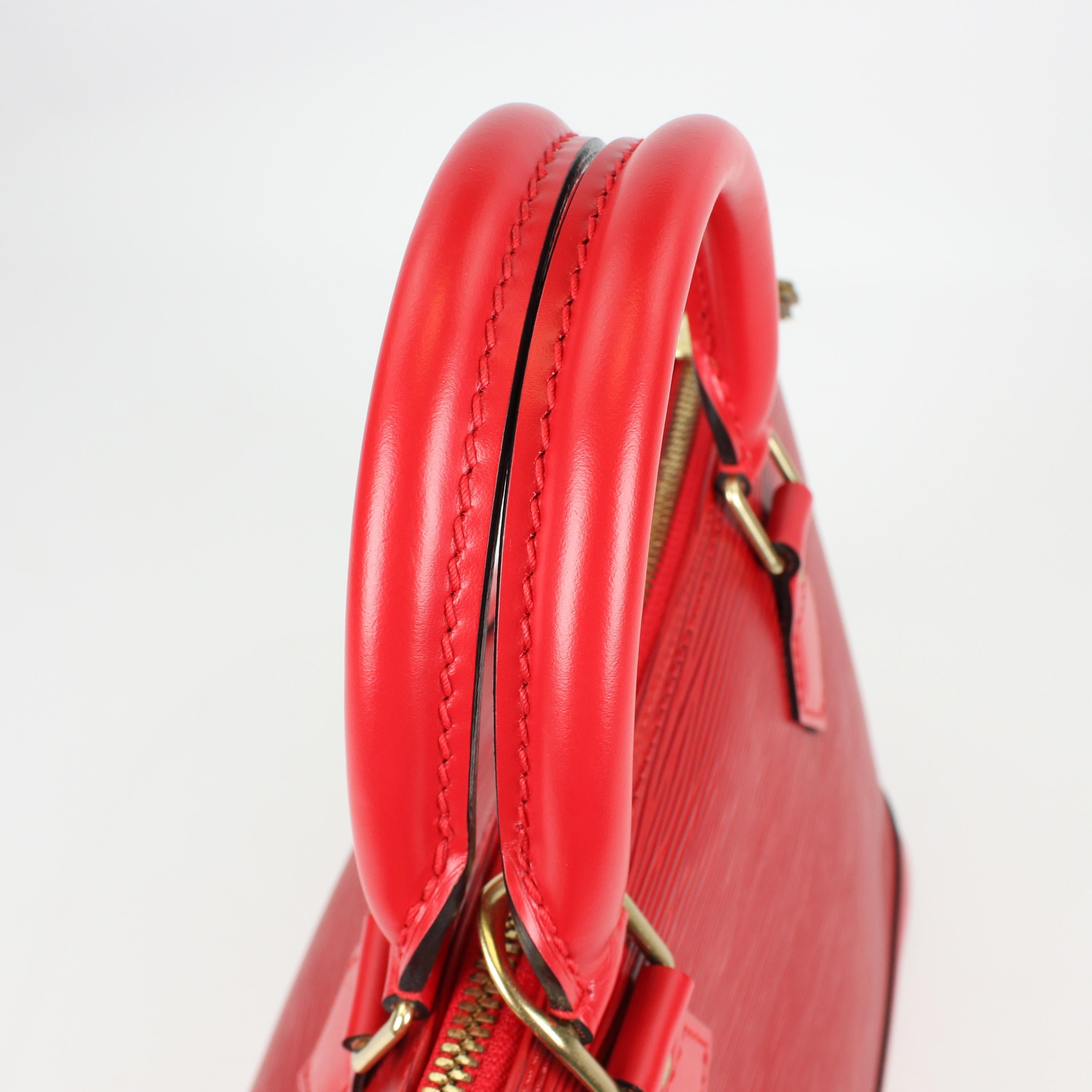 Louis Vuitton Red Alma Epi leather handbag For Sale 5