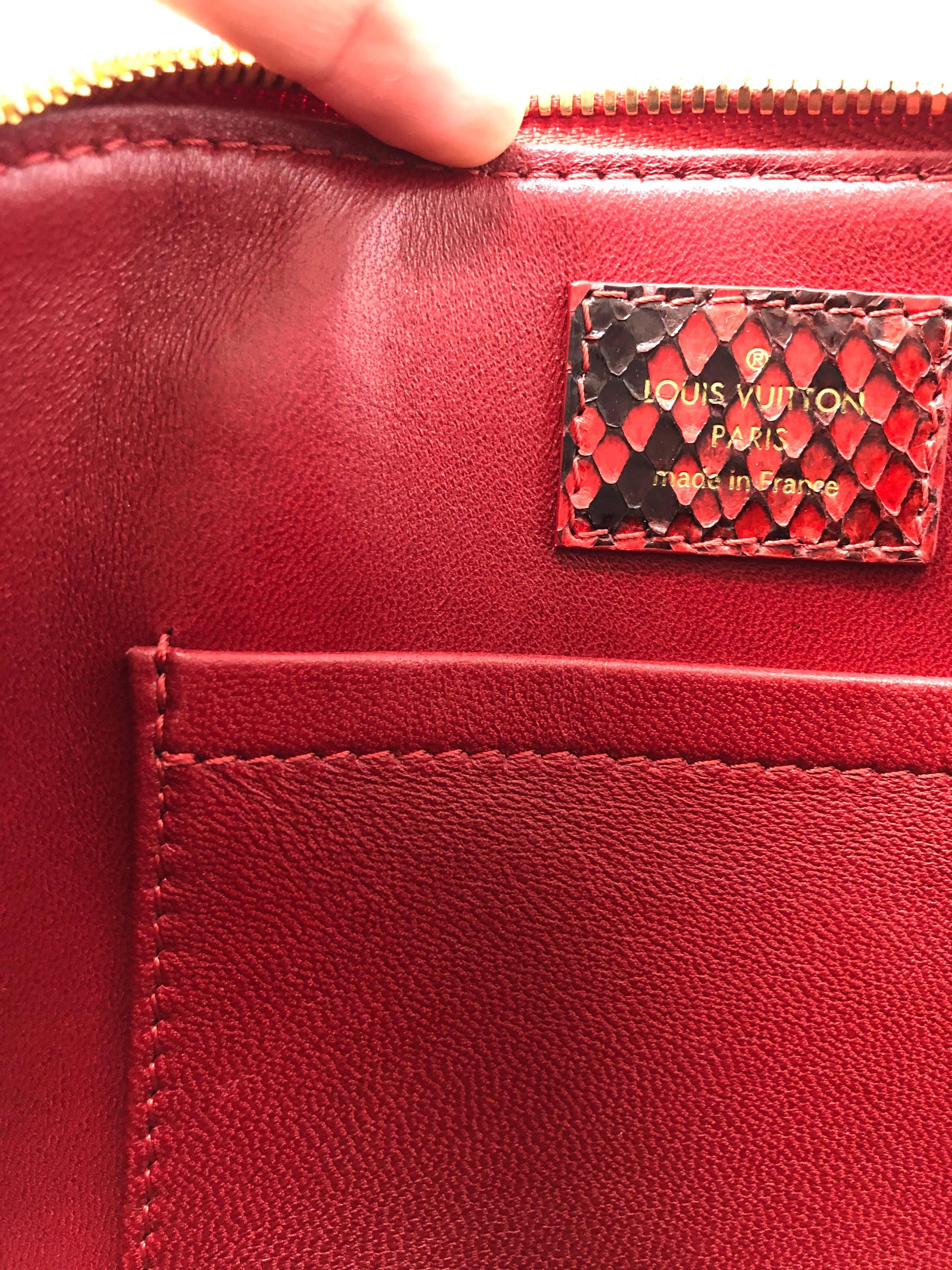 Louis Vuitton Red and Black Python Alma BB Crossbody Bag 3