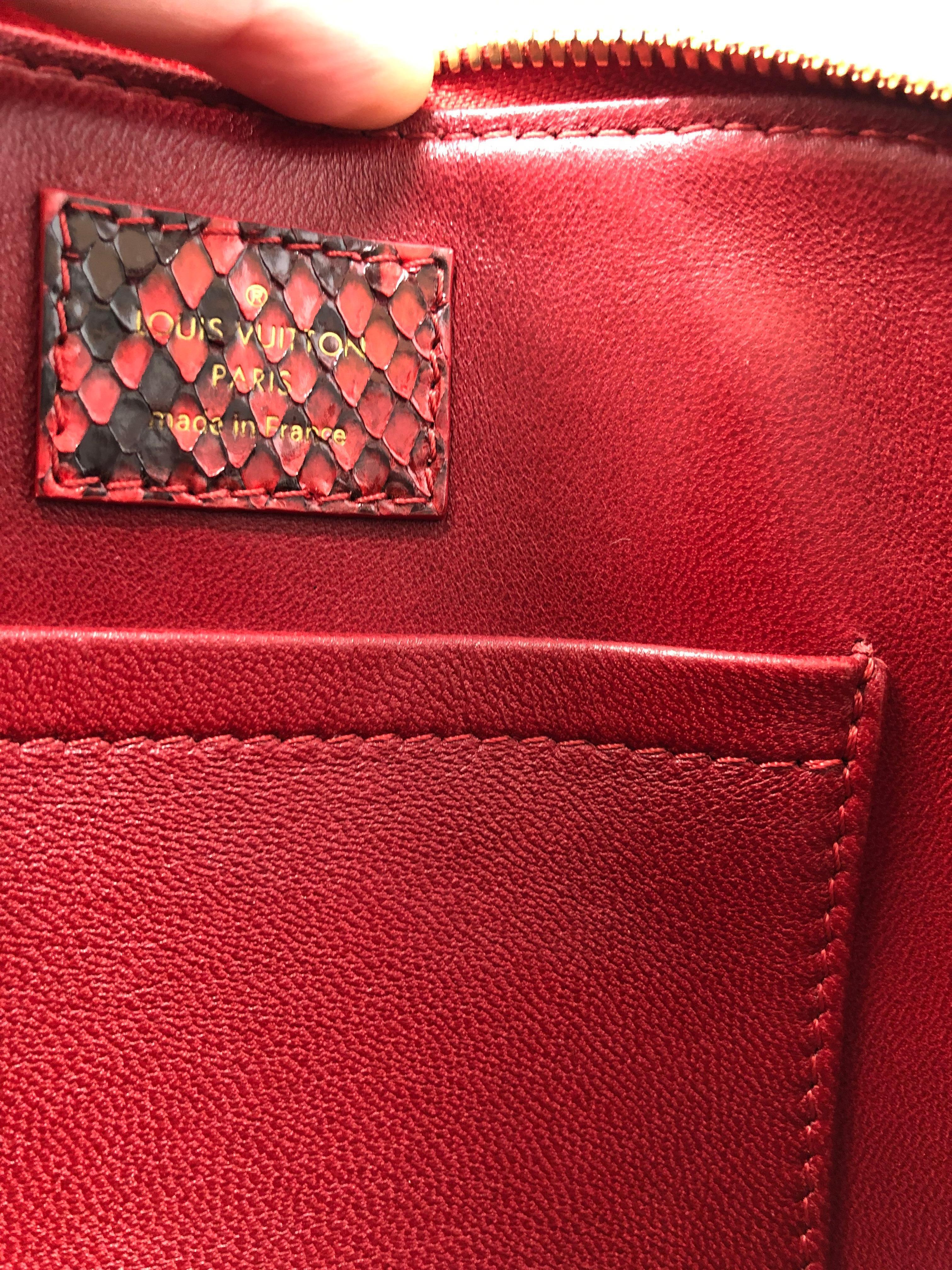 Louis Vuitton Red and Black Python Alma BB Crossbody Bag 4