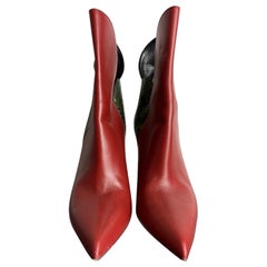 Louis Vuitton red and green reptile leather ankle Boots