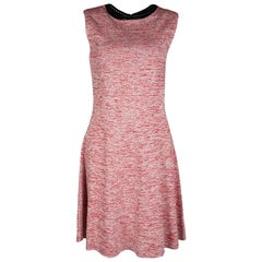 Louis Vuitton Red and White Space Dye Knit Sleeveless Dress S