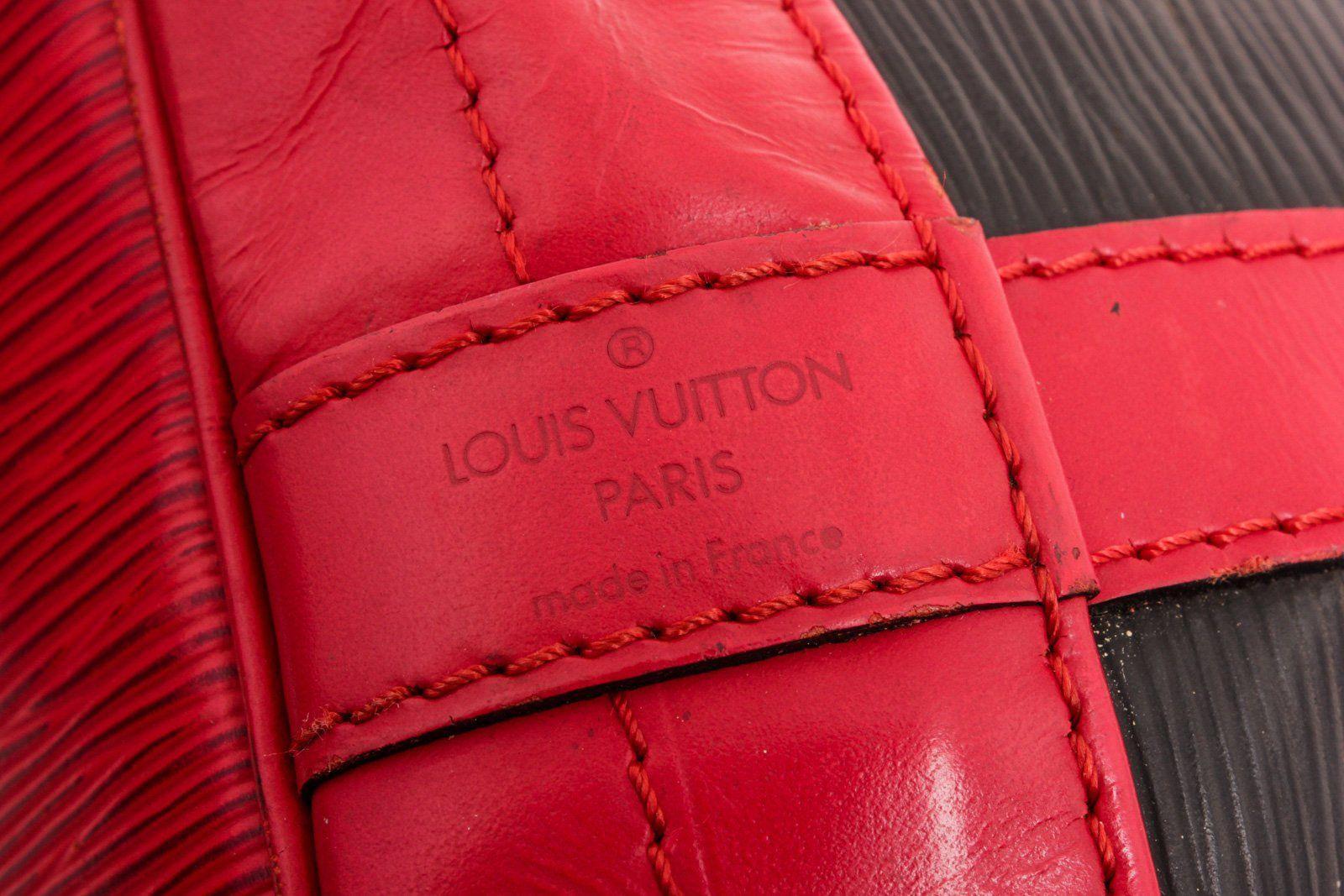 Women's Louis Vuitton Red Black Epi Leather Noe GM Bucket Bag