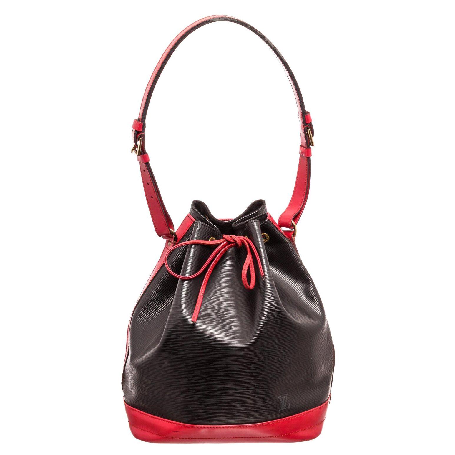 Louis Vuitton Red Black Epi Leather Noe GM Bucket Bag