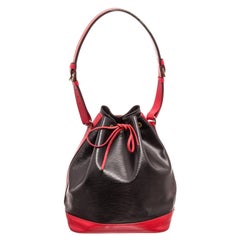 Louis Vuitton Red Black Epi Leather Noe GM Bucket Bag