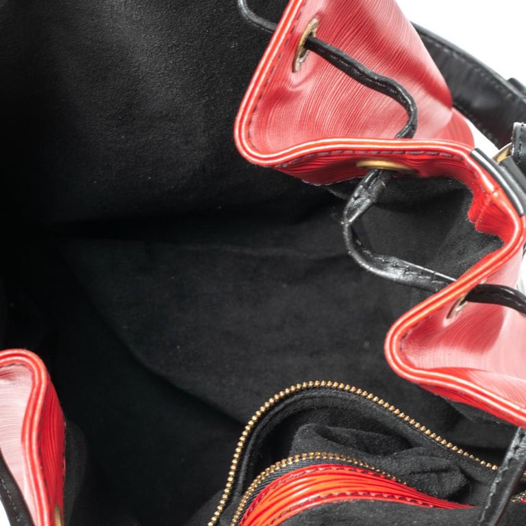 Louis Vuitton Red/Black Epi Leather Petit Noe Bag 6