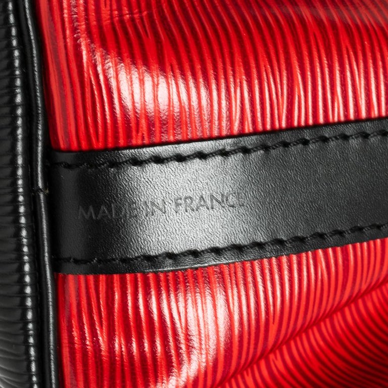 Louis Vuitton Red/Black Epi Leather Petit Noe Bag 8