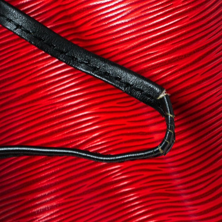 Women's Louis Vuitton Red/Black Epi Leather Petit Noe Bag