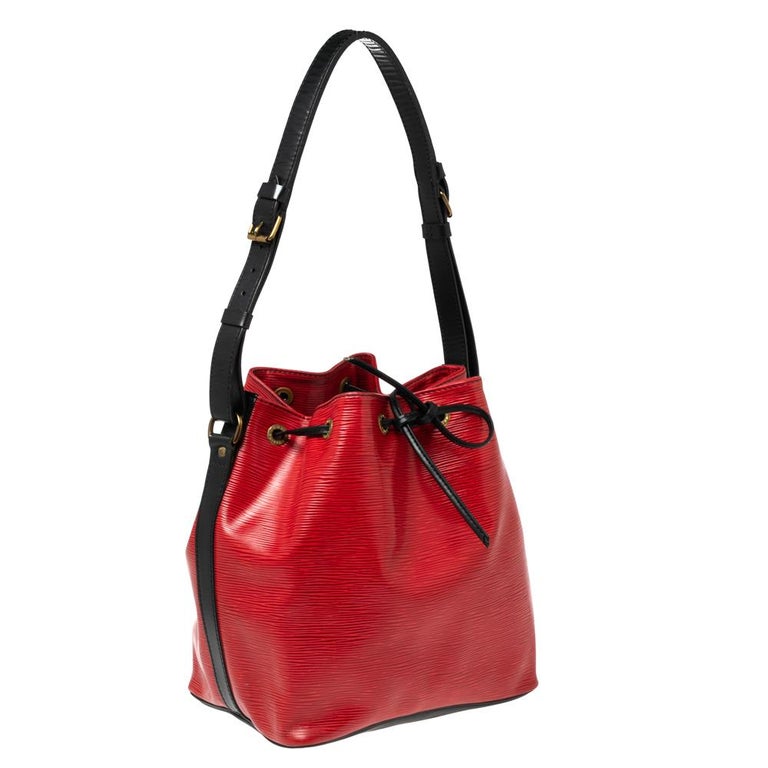 Louis Vuitton Red/Black Epi Leather Petit Noe Bag 2