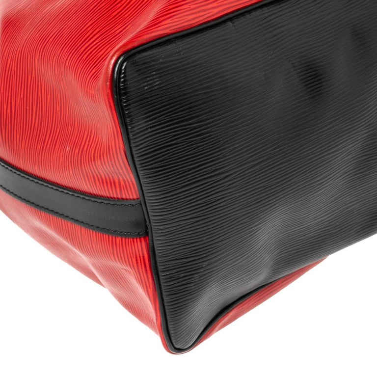 Louis Vuitton Red/Black Epi Leather Petit Noe Bag 5