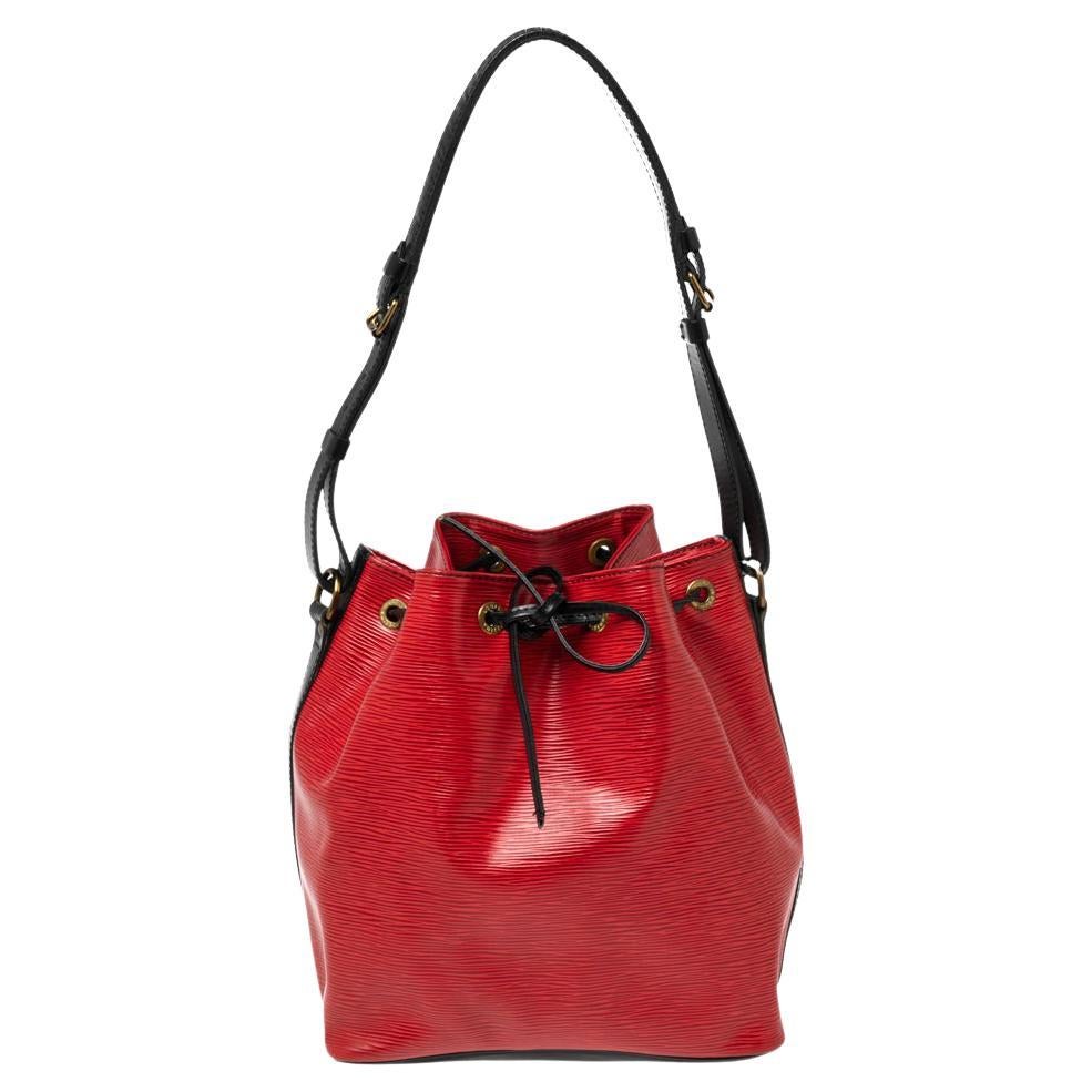 Louis Vuitton Red/Black Epi Leather Petit Noe Bag