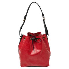 Louis Vuitton Petit Noe Tasche aus rot/schwarzem Epi-Leder