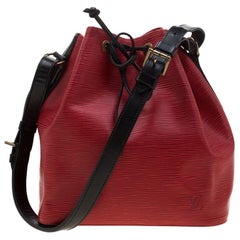 Louis Vuitton Red/Black Epi Leather Petit Noe Shoulder Bag