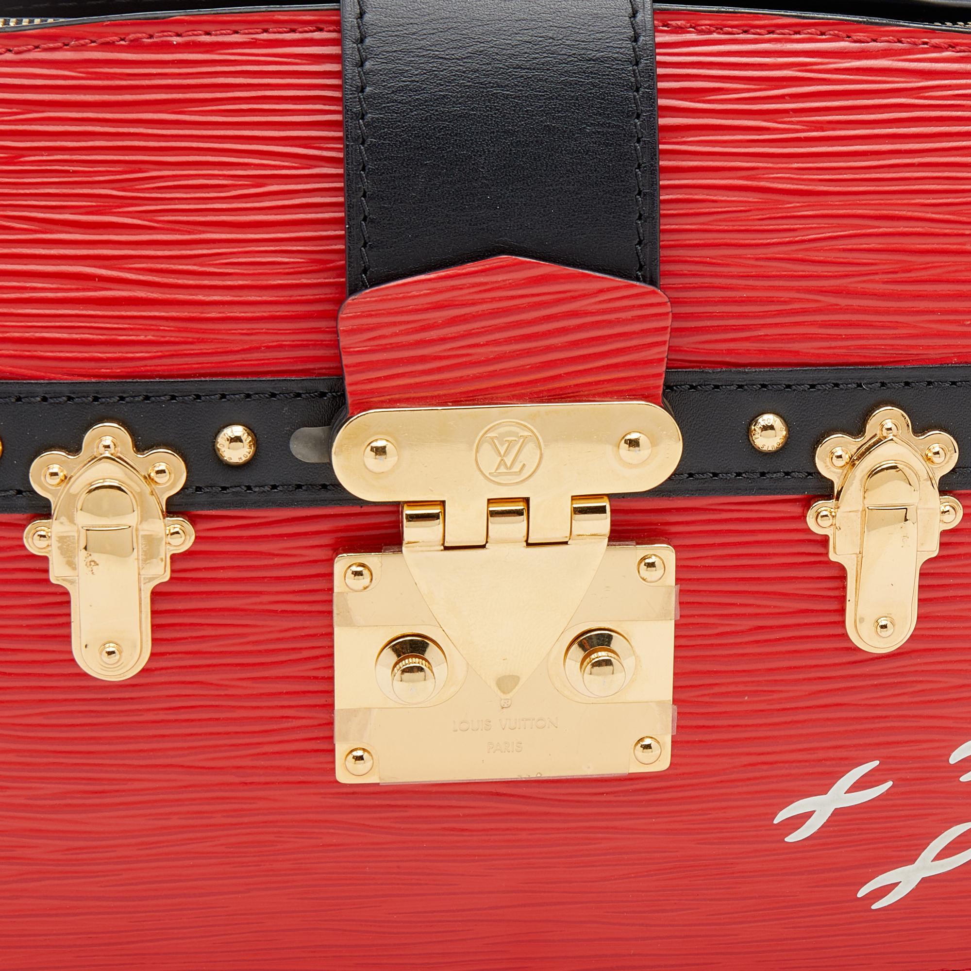 Louis Vuitton Red/Black Epi Leather Petite Malle Clutch 6