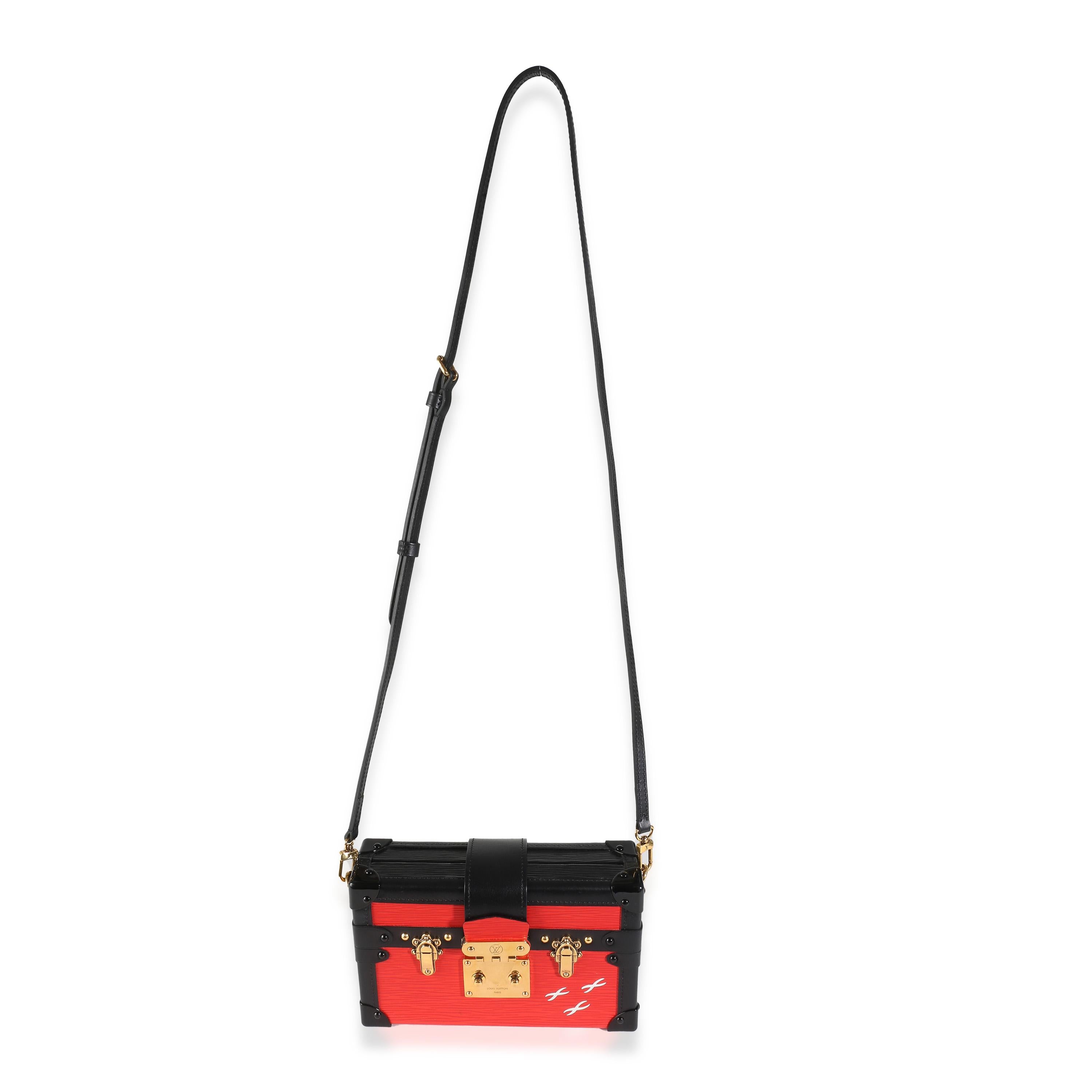 Louis Vuitton Red Black Epi Petite Malle For Sale 1