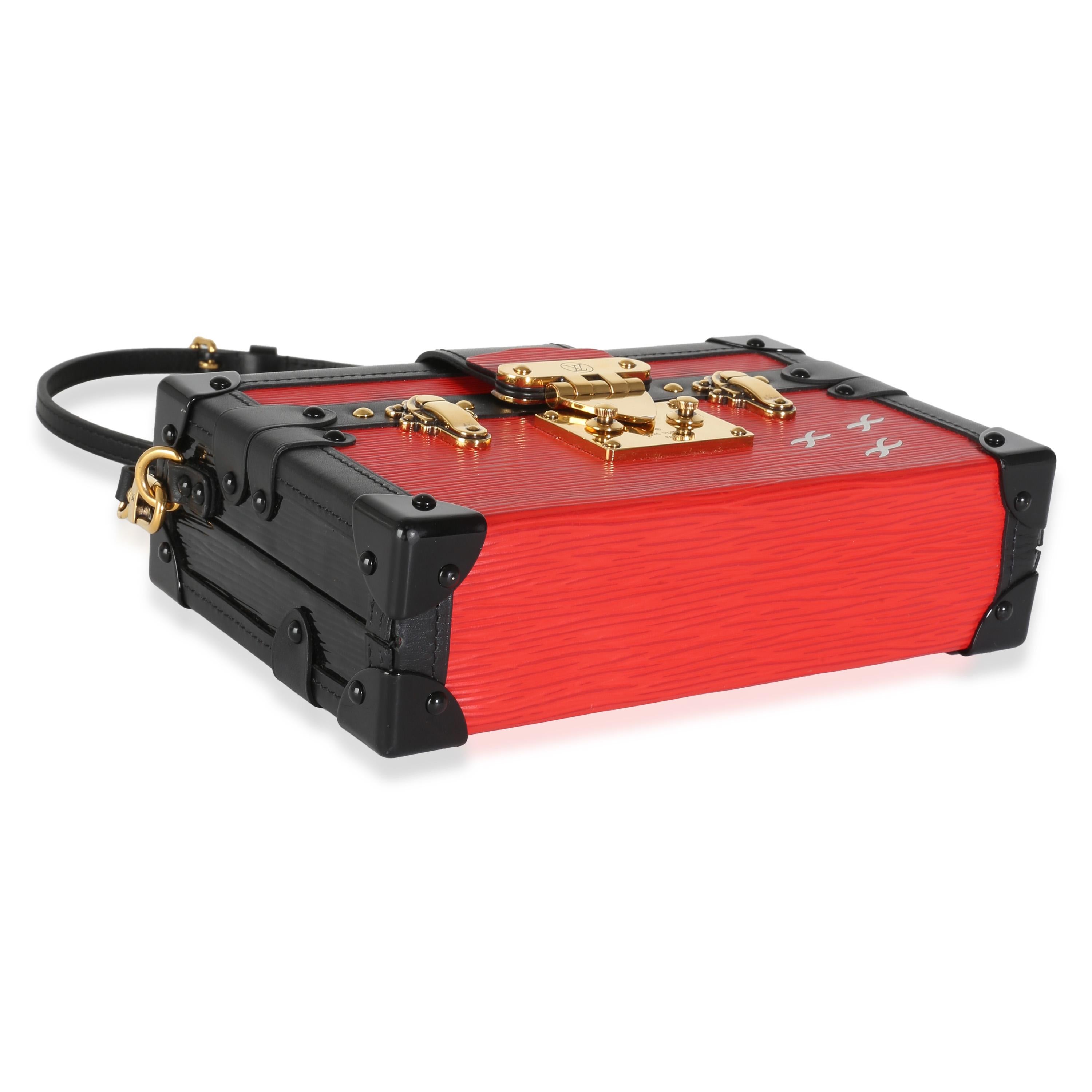 Louis Vuitton Red Black Epi Petite Malle For Sale 2