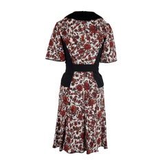 Louis Vuitton Red Black Floral Printed Dress