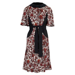 Louis Vuitton Red Black Floral Printed Dress