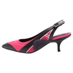 Louis Vuitton Red/Black Nylon, Leather Archlight Slingback Pumps 