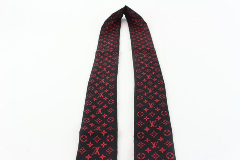 Louis Vuitton Red Black Rouge Monogram Bandeau Silk 4lz1102 Scarf/Wrap ...