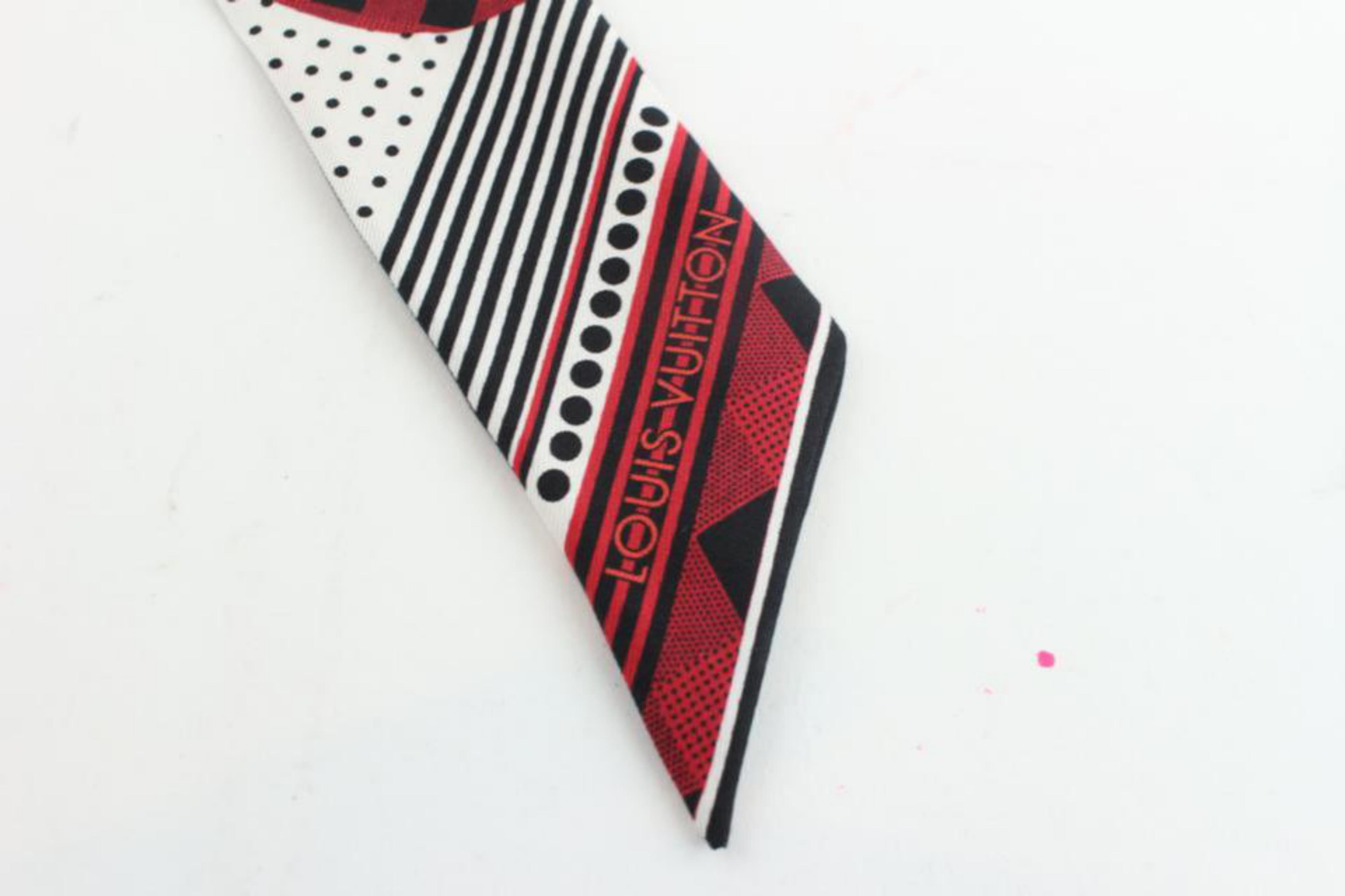 Louis Vuitton Red Black Rouge Monogram Bandeau Silk 4lz1102 Scarf/Wrap 868589 Sc For Sale 1