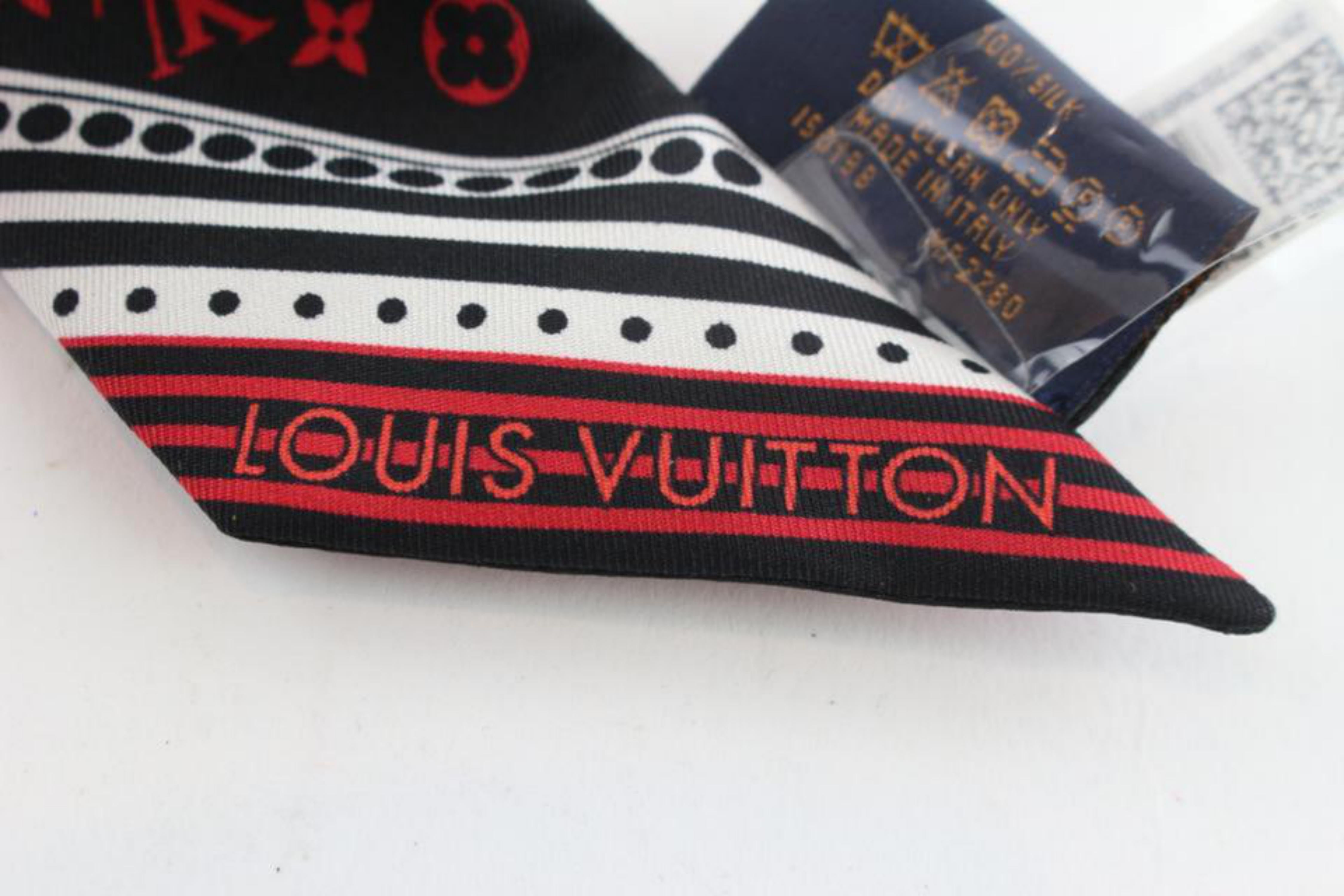Louis Vuitton Red Black Rouge Monogram Bandeau Silk 4lz1102 Scarf/Wrap 868589 Sc For Sale 2
