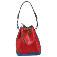 Louis Vuitton Red Blue Epi Leather Noe GM Drawstring Shoulder Bag 