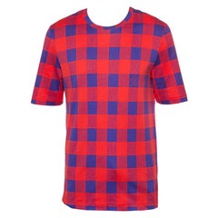Louis Vuitton Red & Blue Masai Damier Cotton Printed Crewneck T-Shirt XXL
