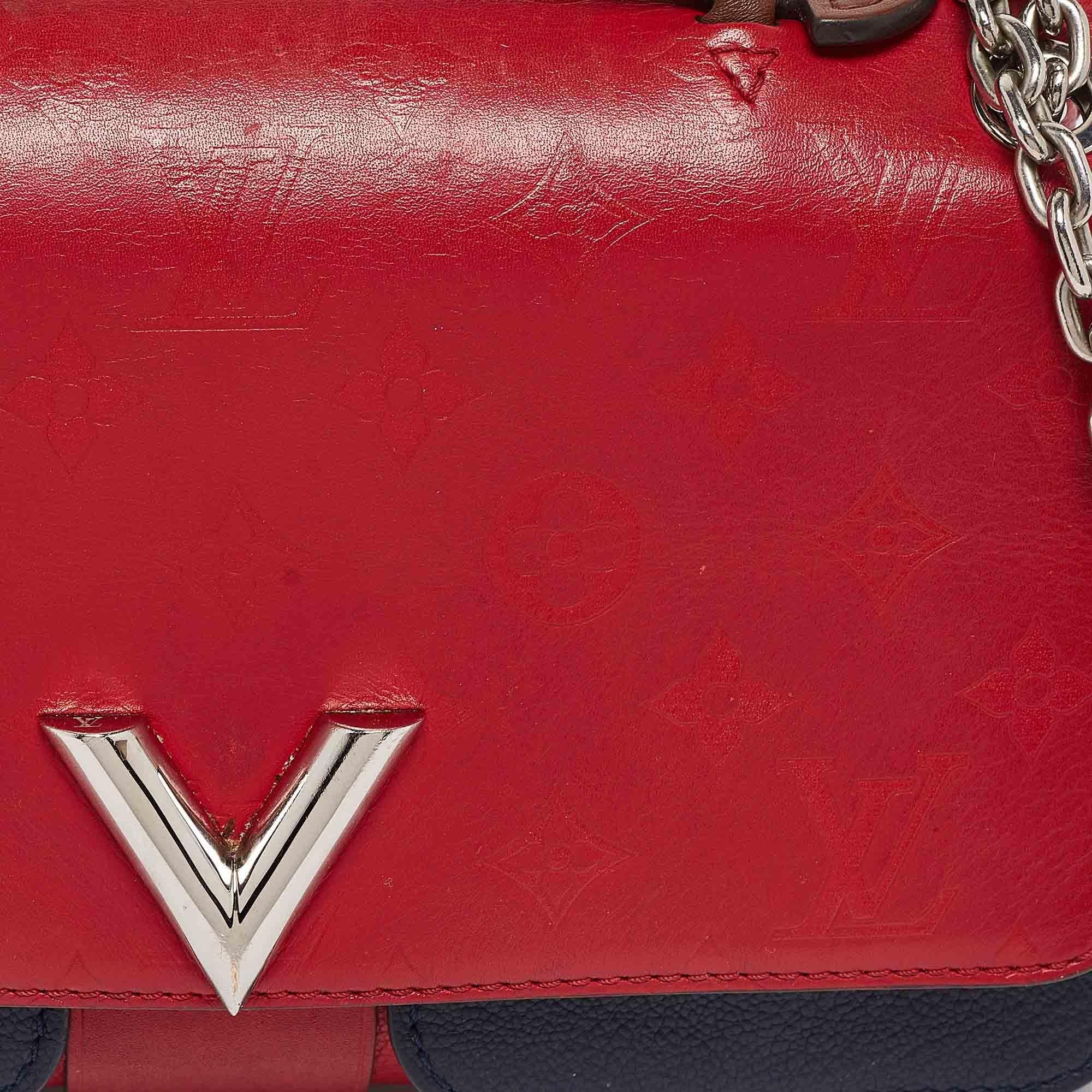  Sac très chaîne Louis Vuitton rouge/bleu monogramme Pour femmes 
