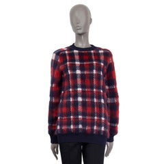 LOUIS VUITTON rot-blau-weißer Mohairpullover 2019 OVERSIZED CHECK S